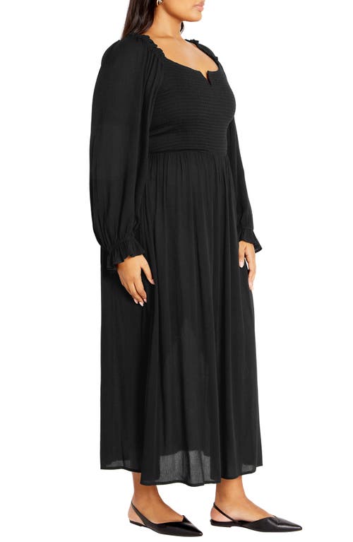 Shop City Chic Addyson Long Sleeve Maxi Dress In Black