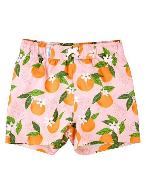 Shop Ruggedbutts Boys Upf50+ Swim Trunks In Orange You The Sweetest