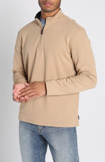Jachs Quarter Zip Sweatshirt In Camel