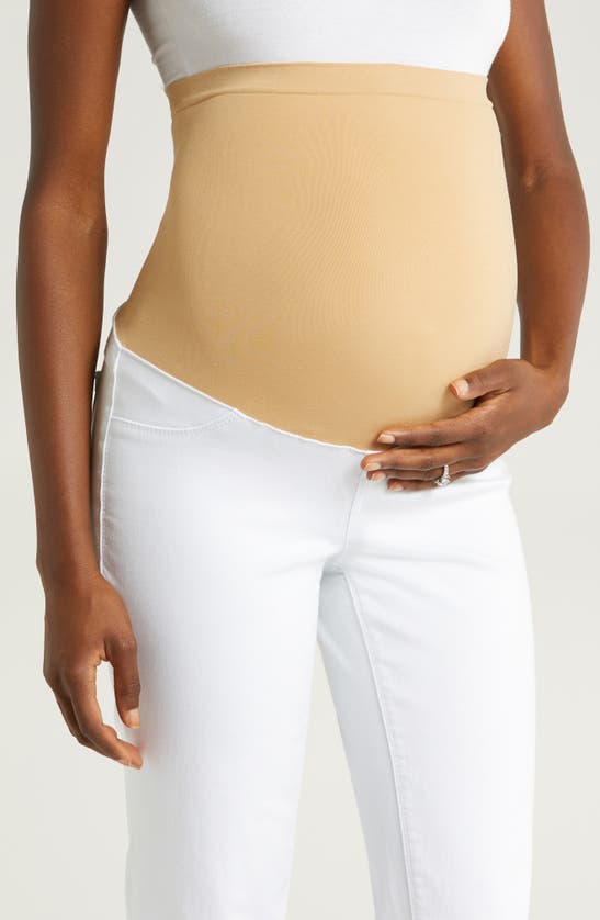 1822 Denim Better Butter Over The Bump Ankle Straight Leg Maternity Jeans In White