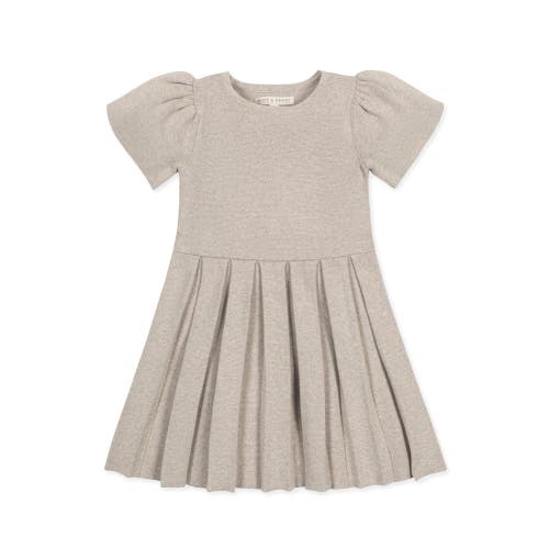 Hope & Henry Baby Girls' Organic Pleated Sweater Dress, Infant In Light Taupe Heather