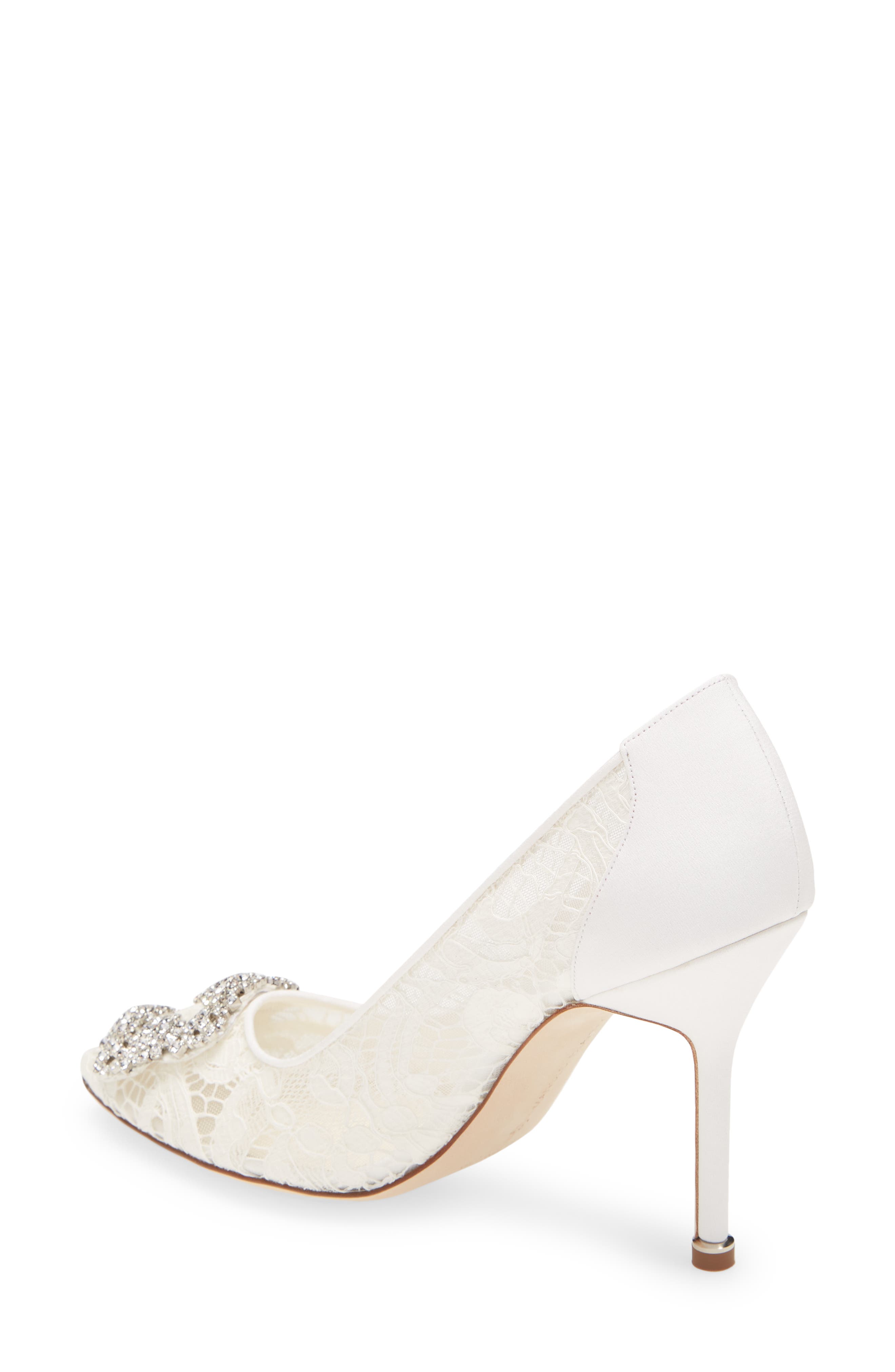 Manolo Blahnik Hangisi Lace Pointed Toe 