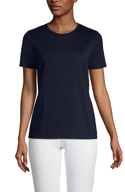 Shop Lands' End Relaxed Supima Cotton Crew Neck T-shirt In Radiant Navy