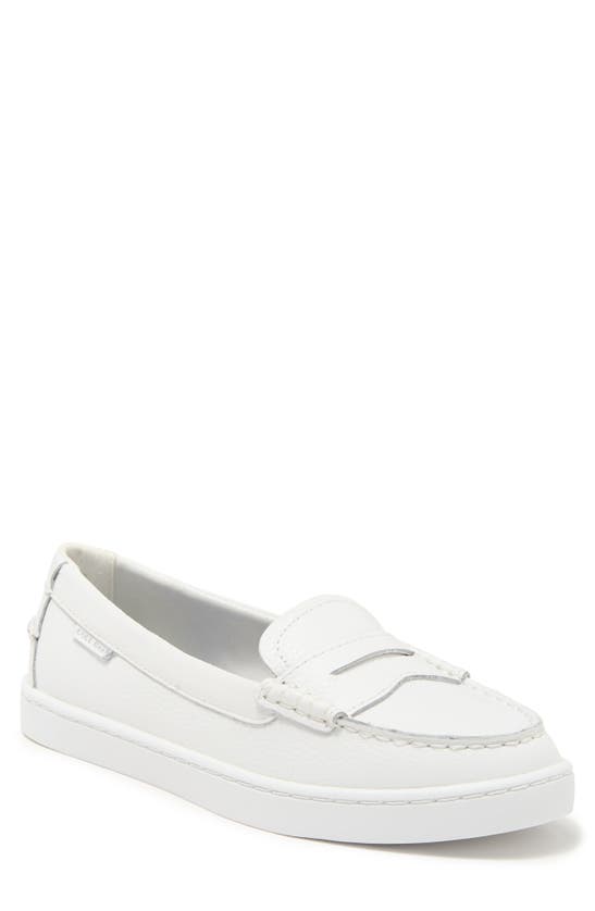 Cole Haan Nantucket Penny Loafer In White Pebb