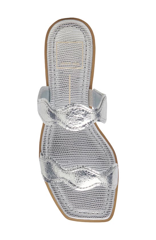 Shop Dolce Vita Ilva Low Slide Sandal In Silver Distressed Leather