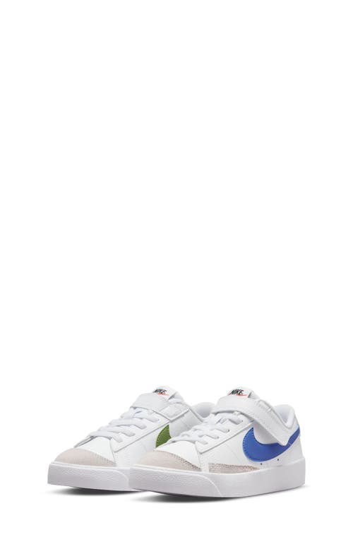 Nike Kids' Blazer Low '77 Low Top Sneaker in White/Blue/Black