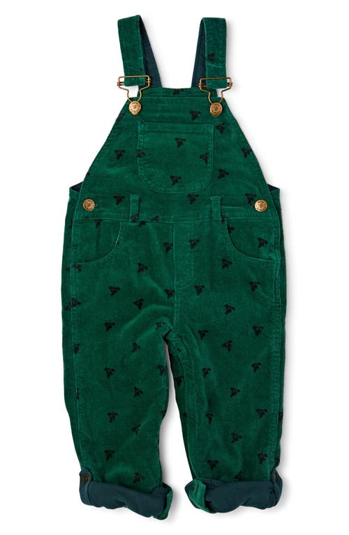 DOTTY DUNGAREES Kids' Acorn Print Cotton Corduroy Overalls Green at Nordstrom,