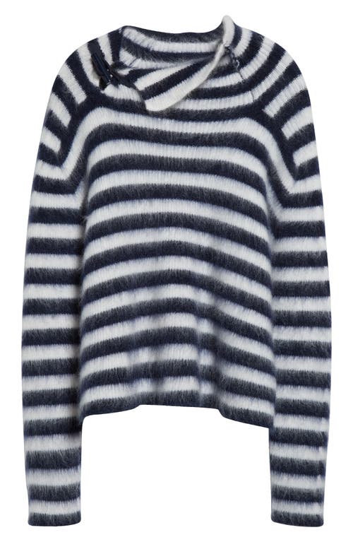 Shop Jacquemus Le Pull Marina Stripe Mohair & Merino Wool Blend Sweater In Multi-navy 045