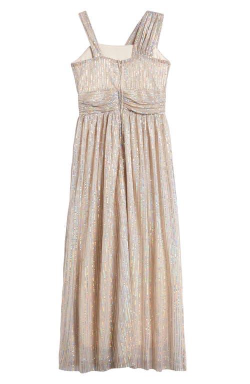 Shop Love, Nickie Lew Kids' Zia Foil Dot Party Dress In Blush/silver