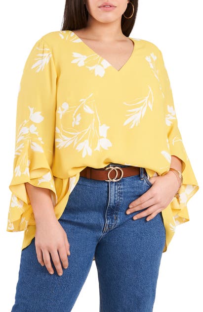 Vince Camuto FLORAL TUNIC TOP