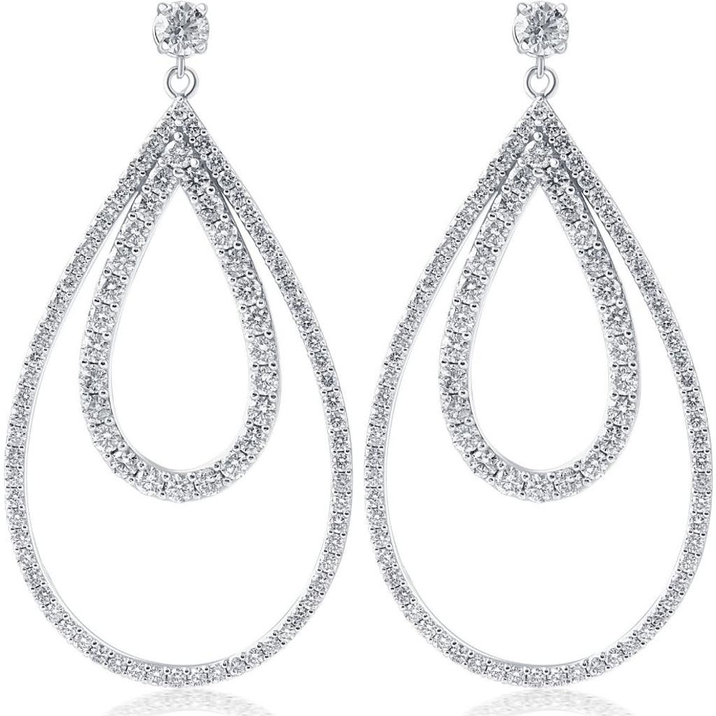 Bliss Diamond 5 Ct Pear Shape Dangle Lab Grown Diamond Large Earrings Gold 2" Tall In 10k White Gold