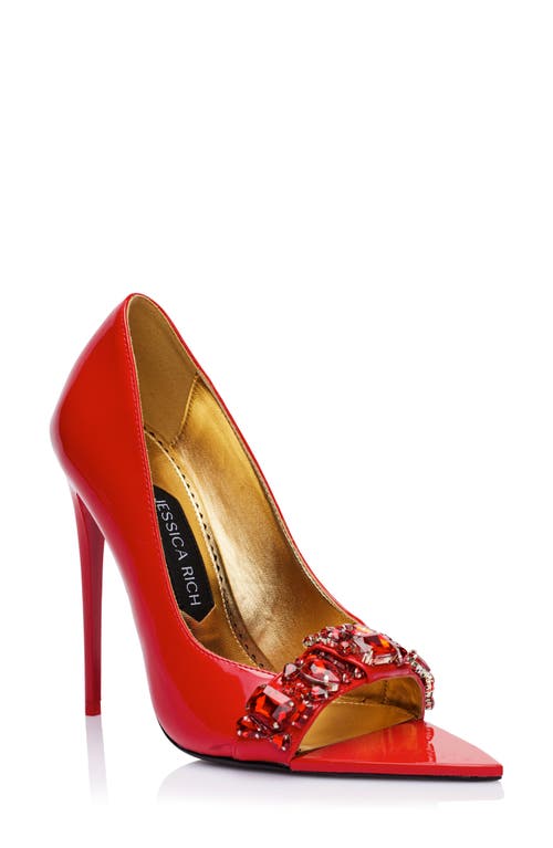 Diamond Stiletto Sandal in Red