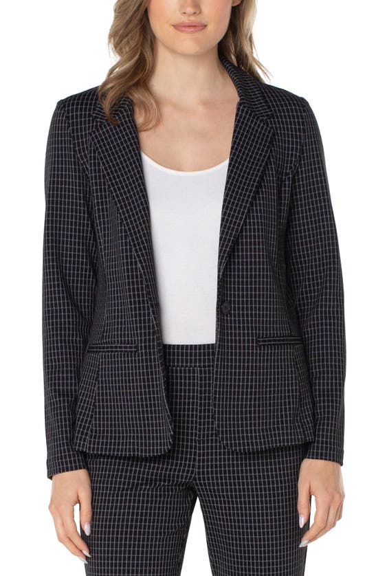 Shop Liverpool Los Angeles Grid Fitted Blazer In Black/ White Grid