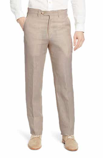 Brown Classic Linen Pants for Men