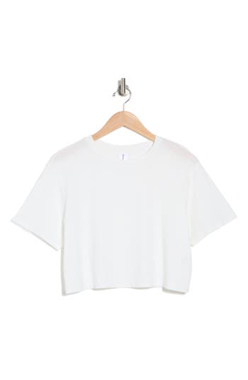 Shop Abound Boxy Crop T-shirt In White Blanc