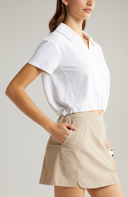 Shop Zella Replay Boxy Polo Tee In White