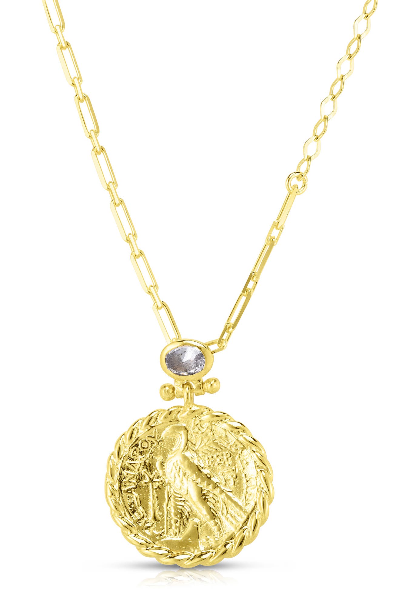 SPHERA MILANO Gold Vermeil CZ Coin 