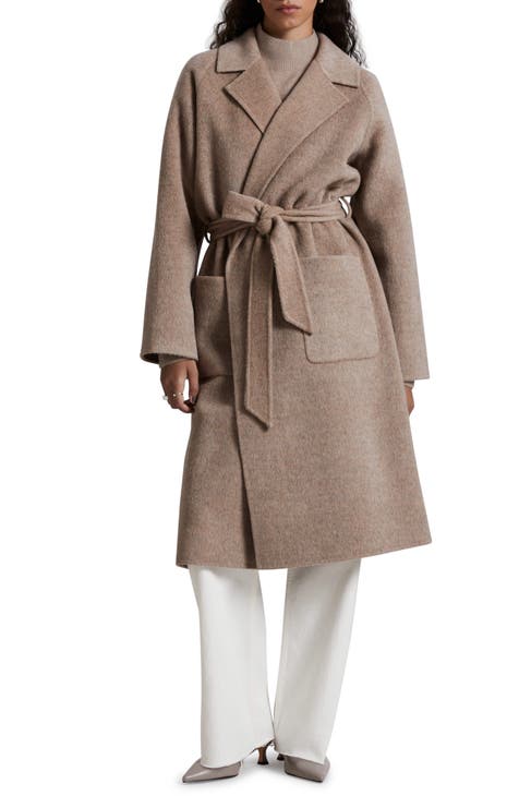 Source New Design Women Short Belted Wool Wrap Coat on m.