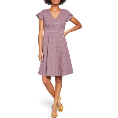 Plus Size Modcloth Sentimental Special Short Sleeve A-Line Dress, Pink
