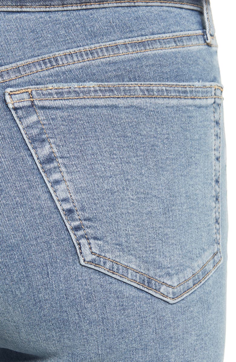 Topshop Jamie High Waist Ripped Knee Raw Hem Jeans, Alternate, color, 