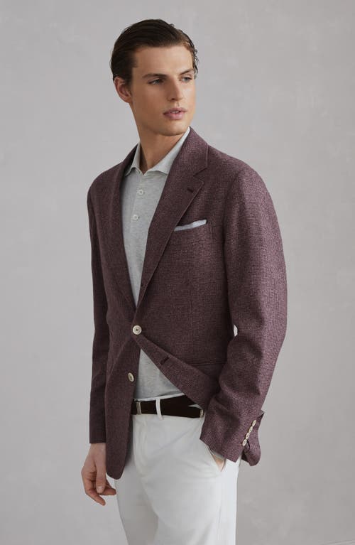 Shop Brunello Cucinelli Houndstooth Deconstructed Blazer In Purple