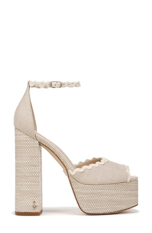 Sam Edelman Kori 2 Womens Adjustable Peep Toe Block Heel In Natural