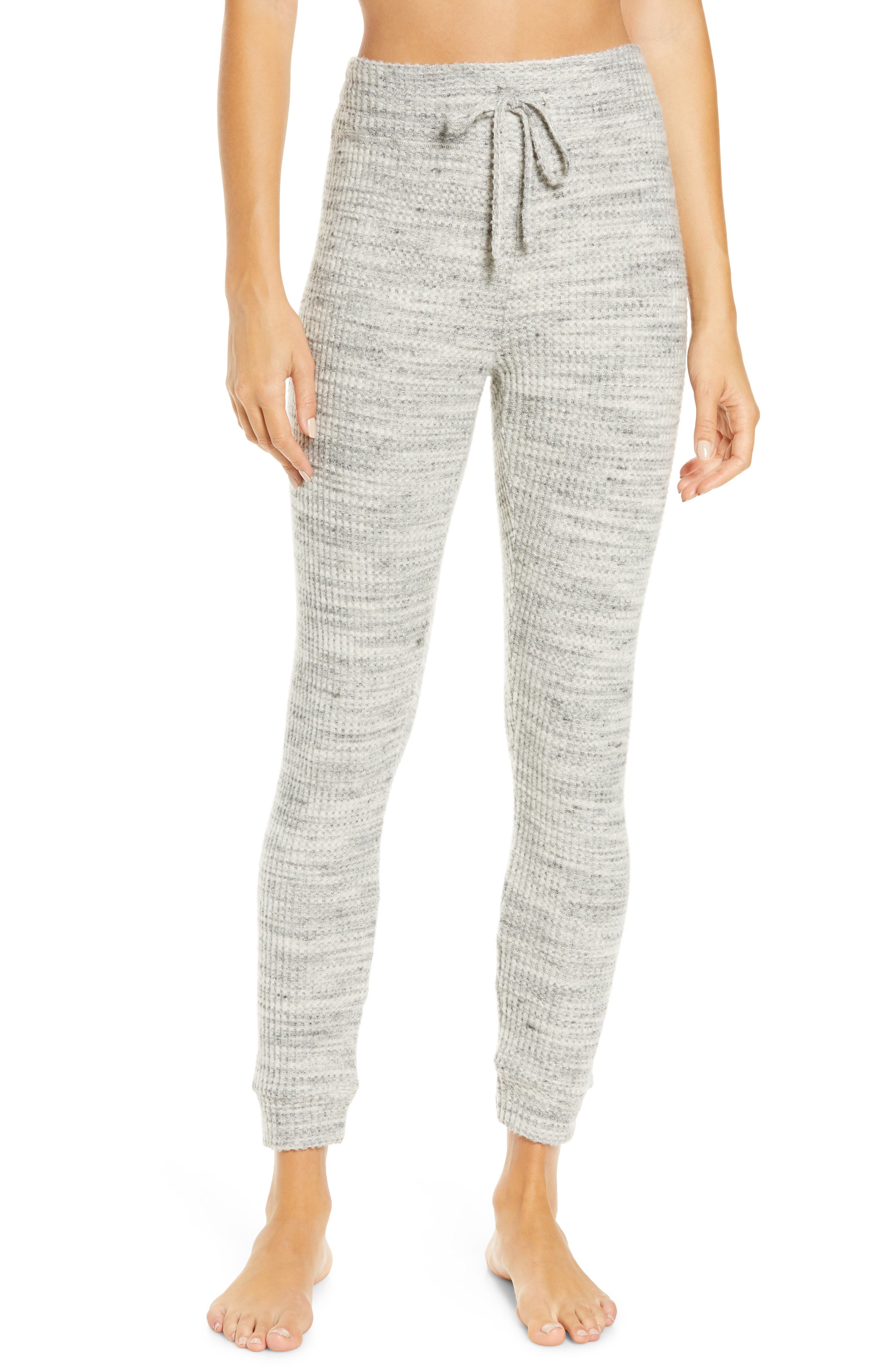 Beyond Yoga Living Easy Thermal Knit Sweatpants In Cream Heather