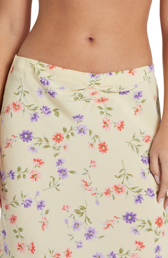 Shop Billabong ' Summer Side Collection Kismet Floral Midi Skirt In Yellow