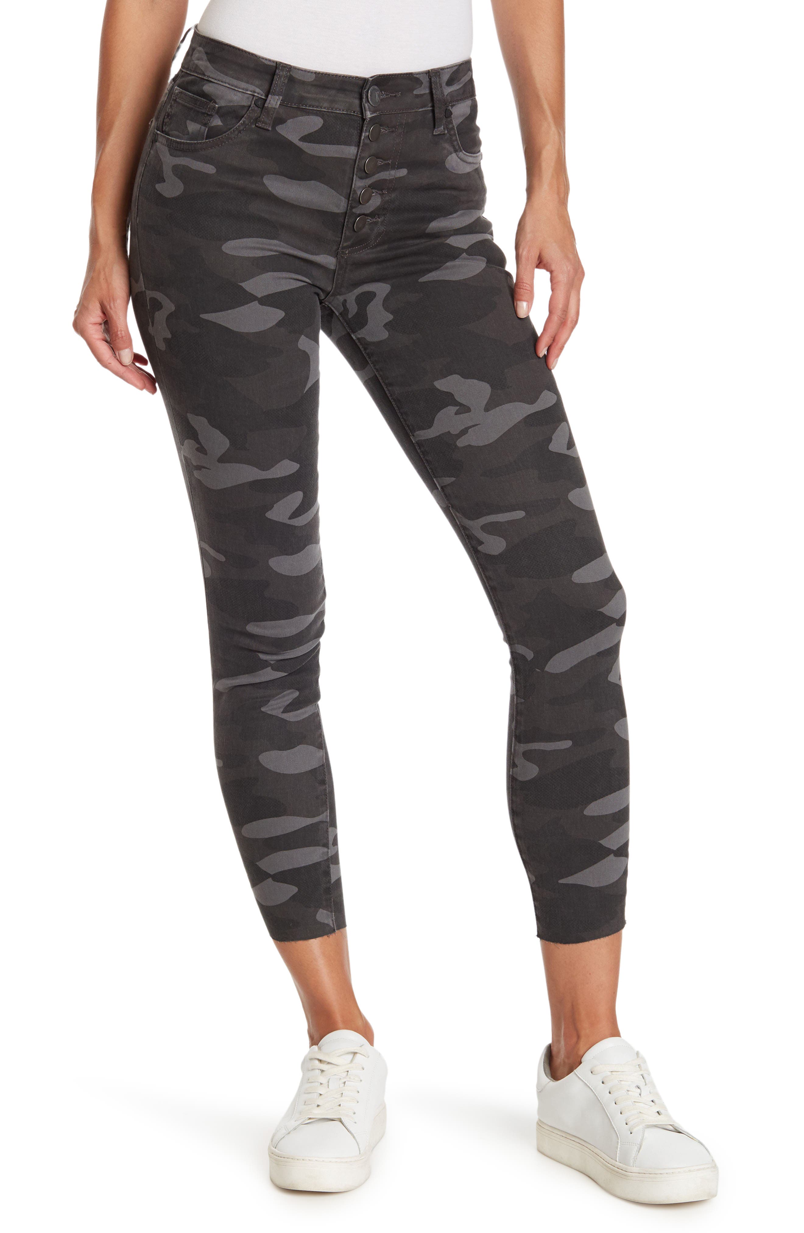 high rise gray jeans