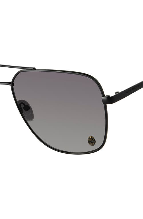 Kurt Geiger London 61mm Gradient Navigator Sunglasses In Black/gray Gradient