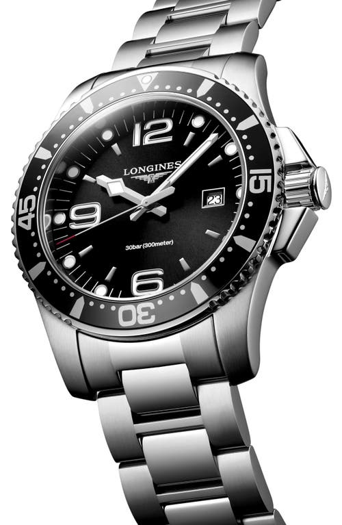 Shop Longines Hydroconquest Bracelet Watch, 44mm In Silver/black/silver