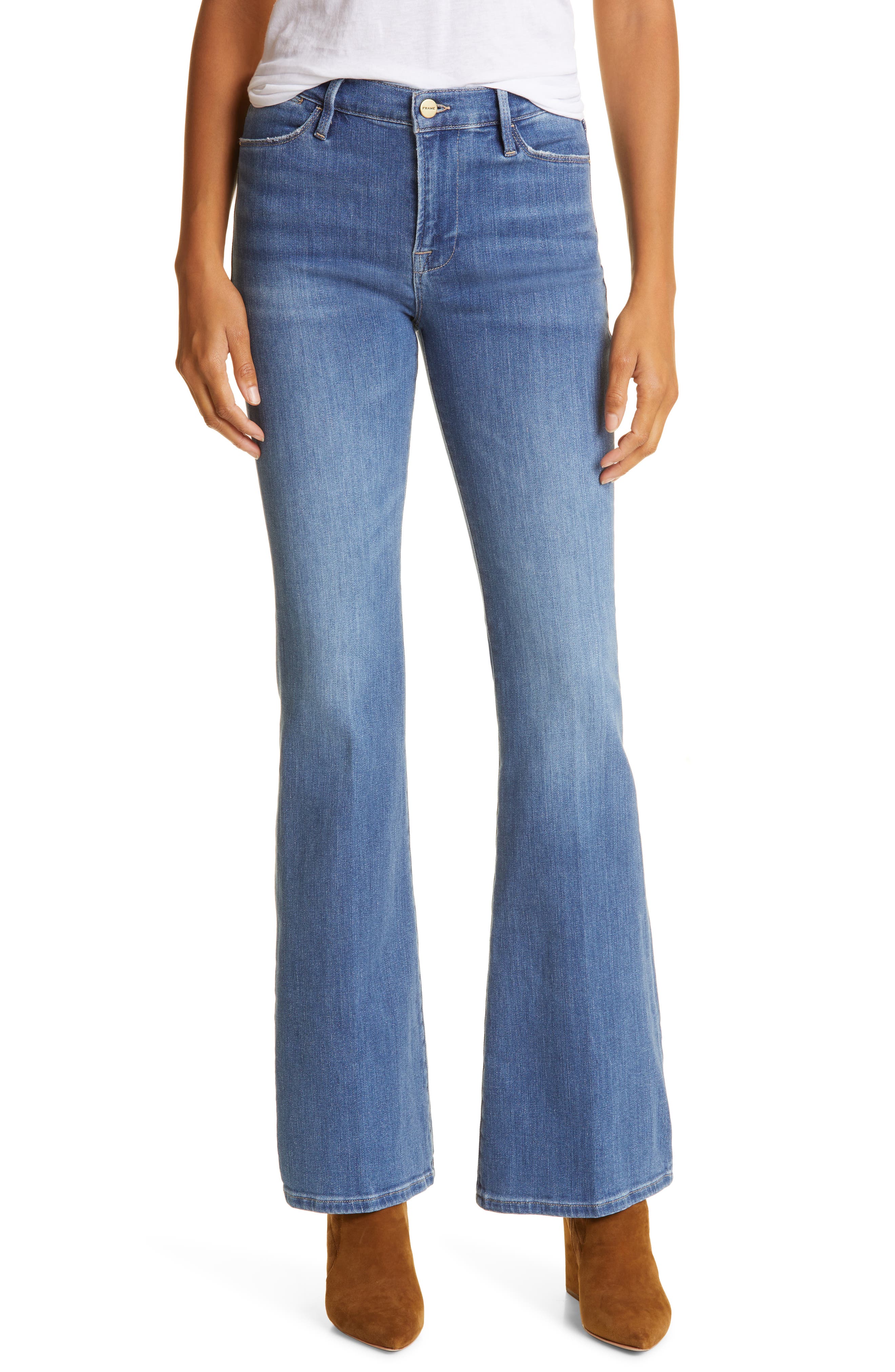 frame high waisted flare jeans