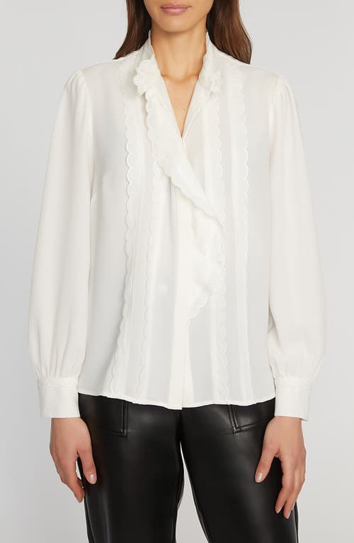 ELIE TAHARI ELIE TAHARI THE RAE SCALLOP SHIRT 