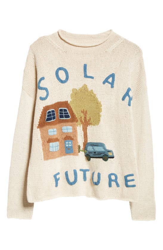 Shop Story Mfg. Solar Future Organic Cotton Sweater In Ecru Solar Future