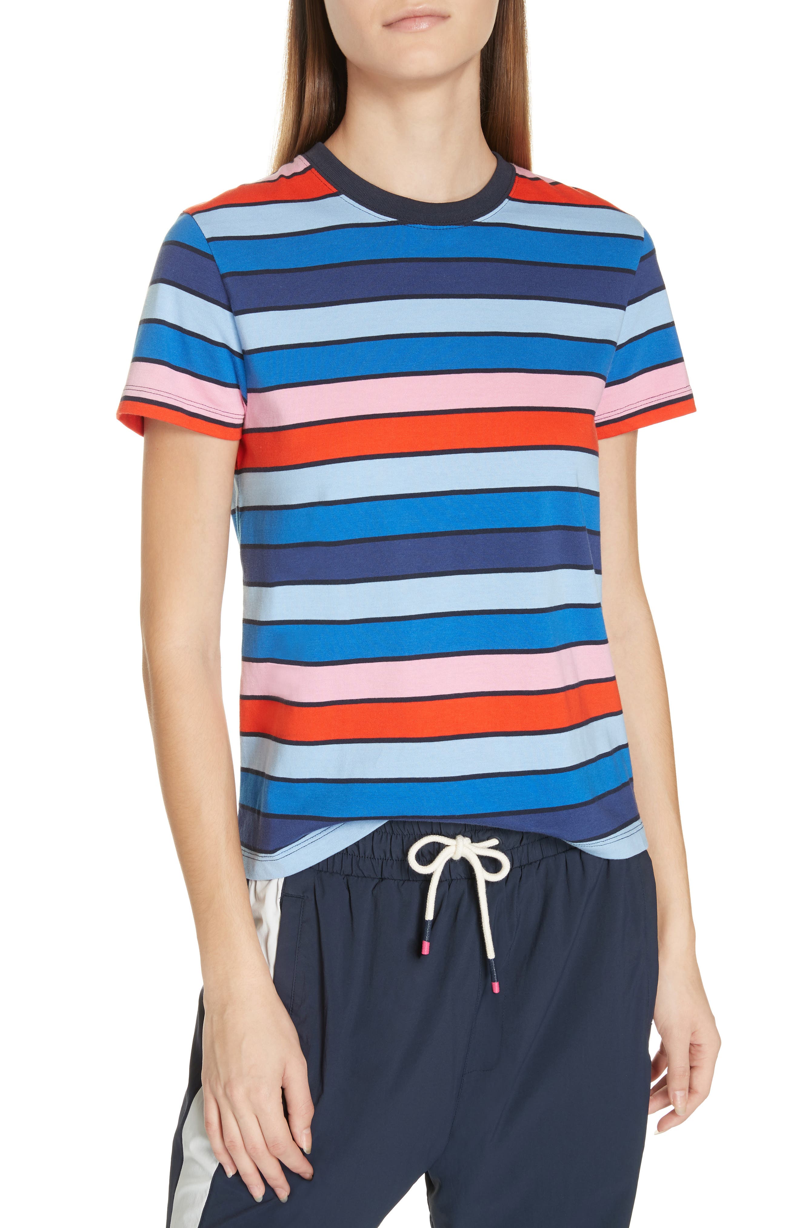 Tory Sport Stripe Cotton Tee