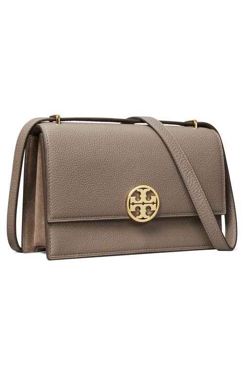 Shop Tory Burch Miller Leather Convertible Shoulder Bag In Portobello