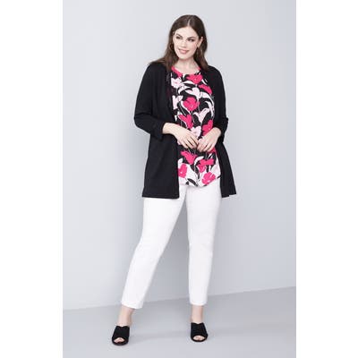 Plus Size Vince Camuto Sheer Stripe Cardigan
