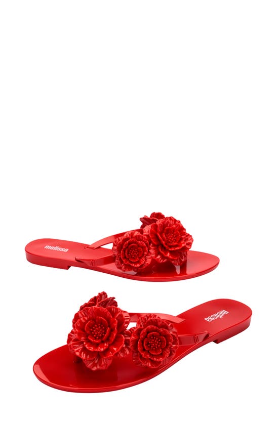 Shop Melissa Harmonic Springtime Flip Flop In Red