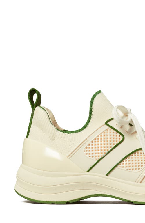 Shop Tory Burch Sock Runner Sneaker In New Ivory/arugula