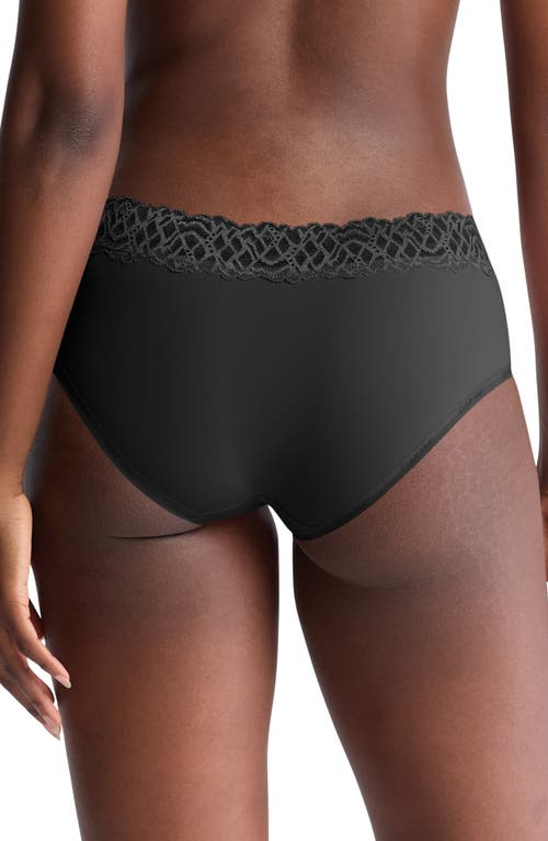 Shop Calvin Klein Lace Trim Hipster Panties In Black