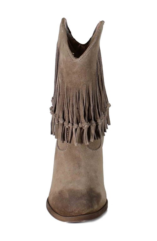 Shop Diba True True Sky Fringe Bootie In Dark Dust