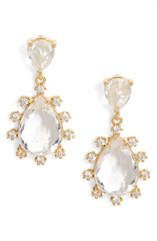 Nordstrom Crystal Drop Earrings in Clear- Gold