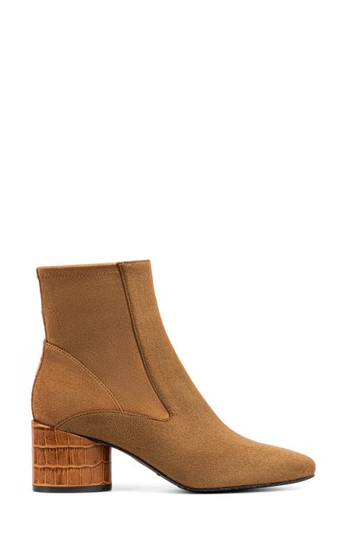 Donald Pliner Block Heel Leather Bootie In Saddle