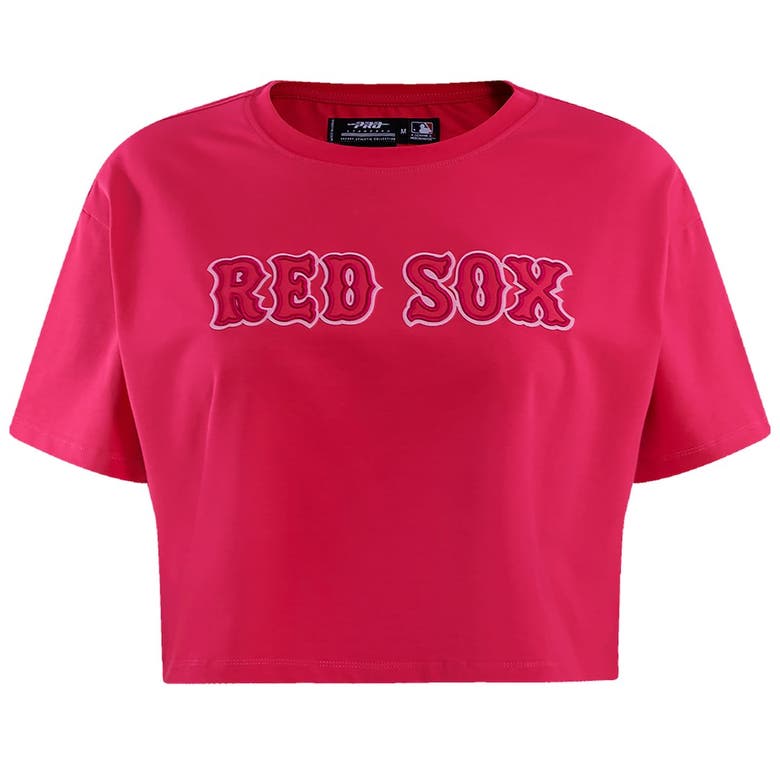 Shop Pro Standard Pink Boston Red Sox Triple Pink Boxy Cropped T-shirt