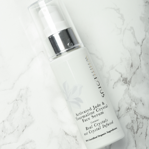 White Lotus Beauty Activated Jade And Tourmaline Crystal Face Serum In White