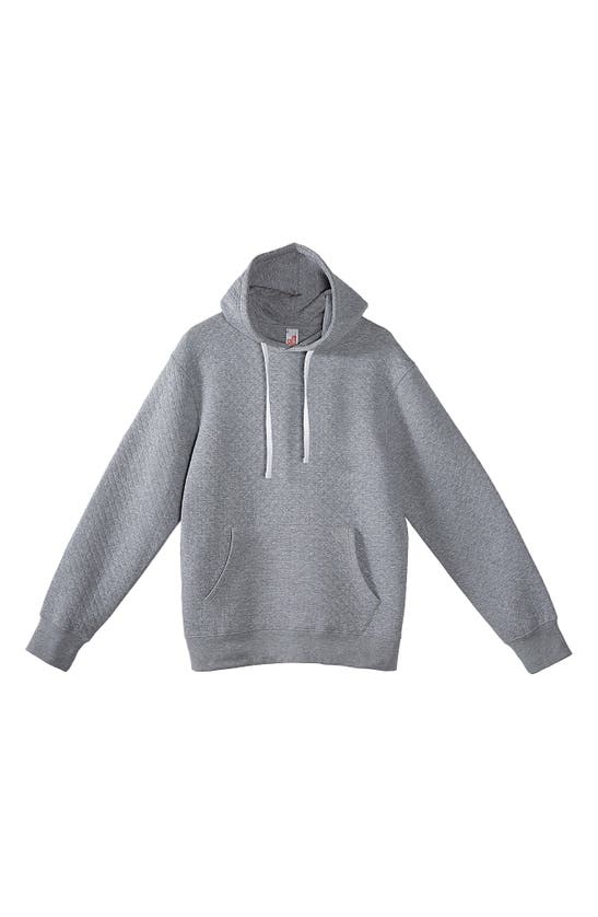 Fleece Factory Quilted Knit Hoodie In Grey Mix