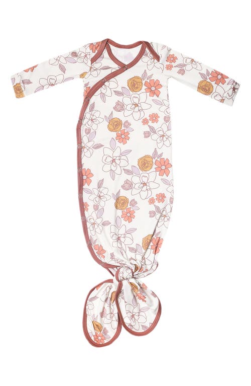 Copper Pearl Newborn Knotted Gown in Ferra at Nordstrom