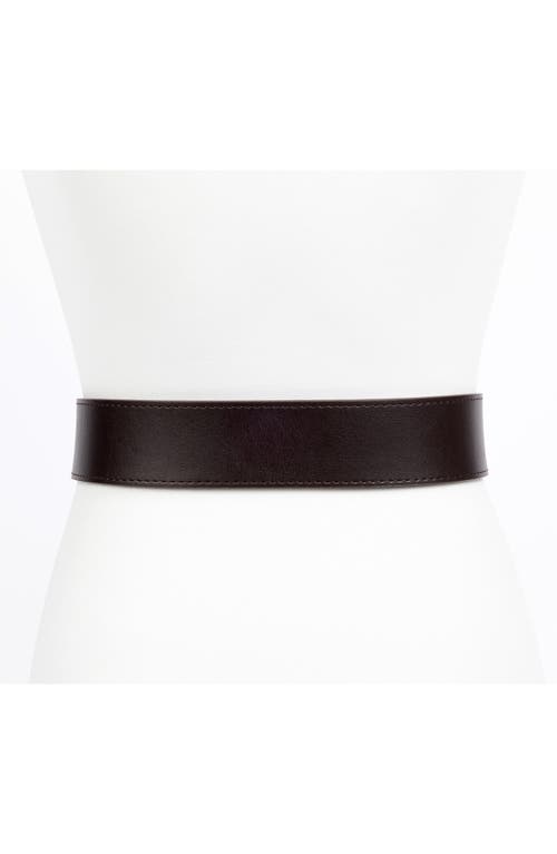 Michael Michael Kors Leather Belt In Chocolate