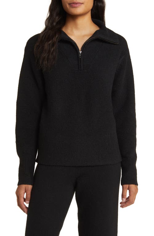 caslon(r) Quarter-Zip Pullover Sweater in Black