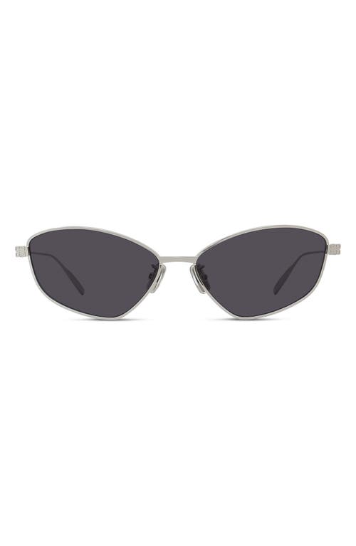 Givenchy GV Speed Cat Eye Sunglasses in Shiny Palladium /Smoke at Nordstrom